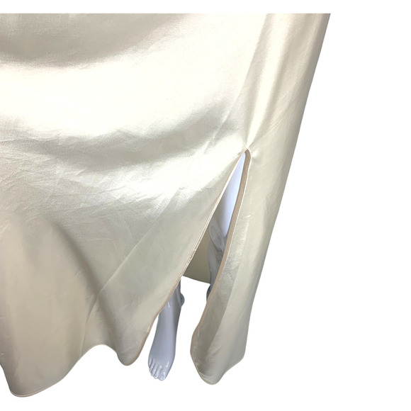 Vintage Victoria Secret Sz M/L Ivory Satin Peignoir Set Full Length Robe & Gown - Picture 5 of 11